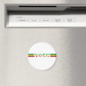 Vegan in Rasta Stripes Magnet (In Situ (Geschirrspüler))