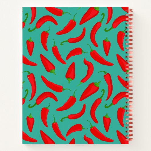 Vegan Inspiriert Red Chili Pepper Print Notizblock (Rückseite)