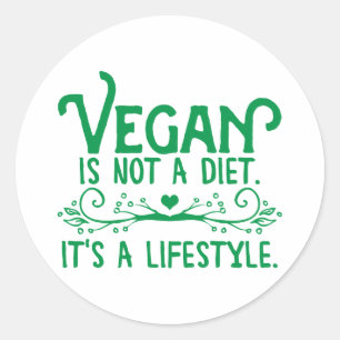 Vegan ist keine Diät Runder Aufkleber