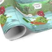 Vegan Jäger Funny Geschenkpapier (Rolleneckpunkt)