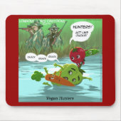 Vegan Jäger Funny Mousepad (Vorne)