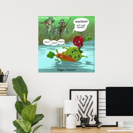 Vegan Jäger Funny Quality Glossy Funny Poster (Heimbüro)