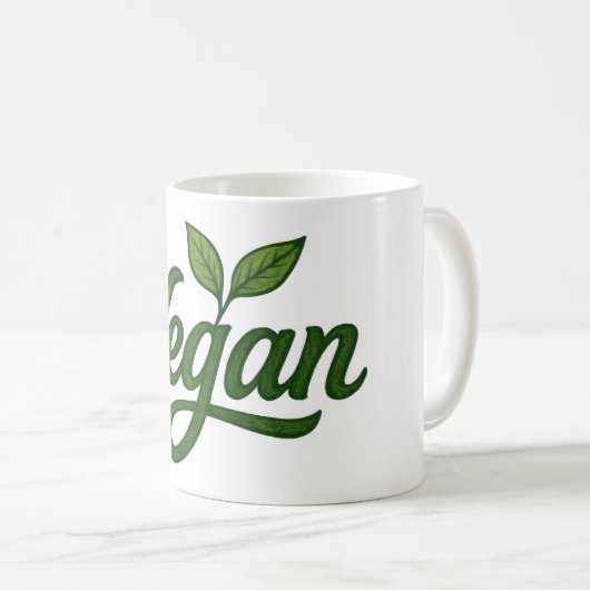 Vegan Kaffeetasse (VorderseiteRechts)