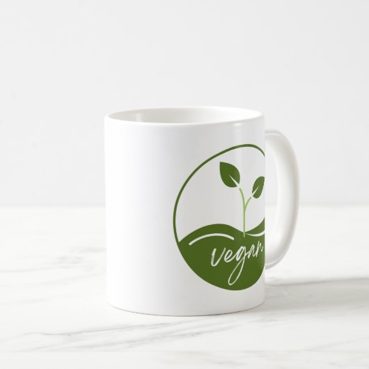Vegan Kaffeetasse (VorderseiteRechts)