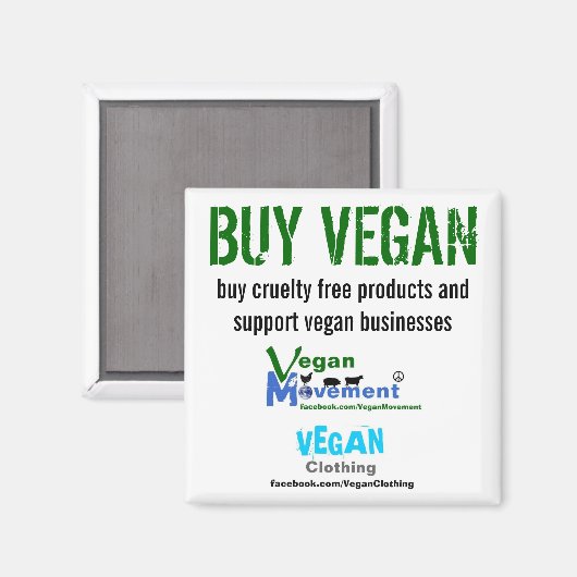 VEGAN KAUFEN MAGNET (Vorderseite/Rückseite)