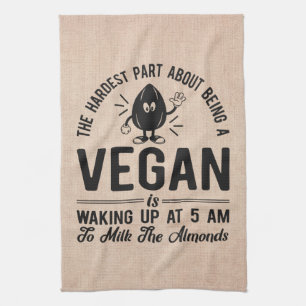 Vegan kaum, Milk the Almonds, Funny Vegan Geschirrtuch