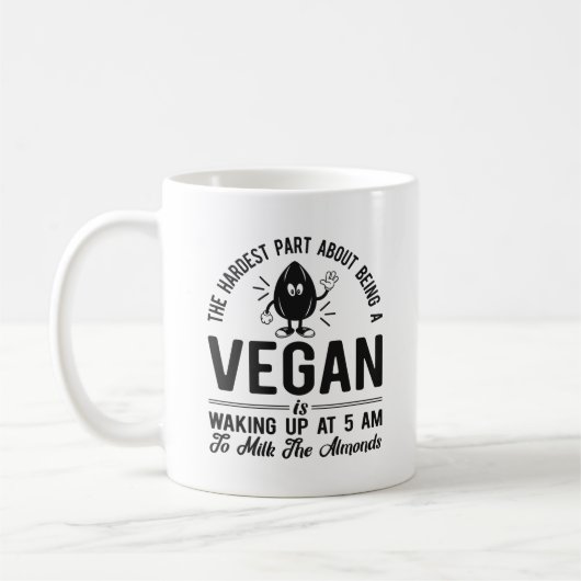 Vegan kaum, Milk the Almonds, Funny Vegan Kaffeetasse (Links)