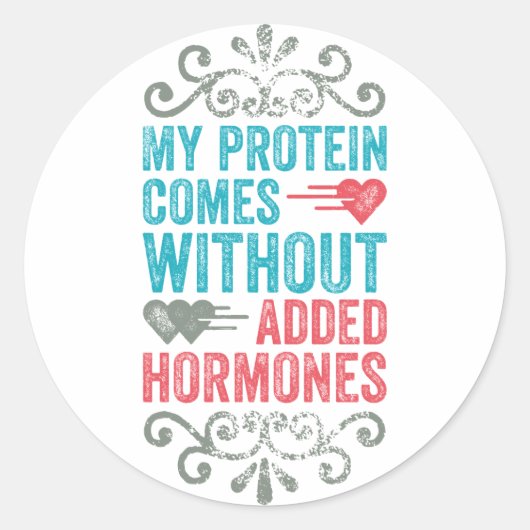 Vegan Keine Hormone hinzugefügt Runder Aufkleber (Vorderseite)