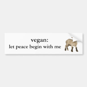vegan: lassen Sie Frieden mit mir anfangen Autoaufkleber