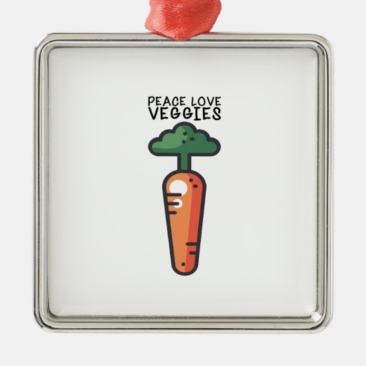 Vegan - Liebe Veggies Ornament Aus Metall (Vorne)