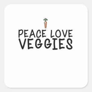 Vegan - Liebe Veggies Quadratischer Aufkleber
