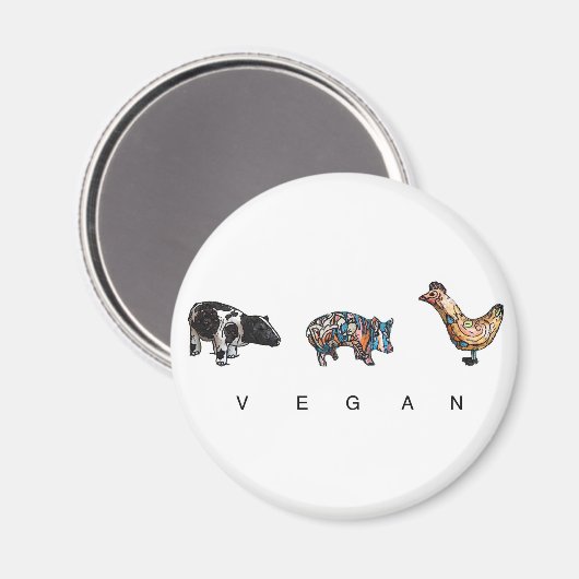 VEGAN MAGNET (Vorderseite/Rückseite)