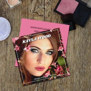Vegan Makeup Artist Square Business Card Quadratische Visitenkarte