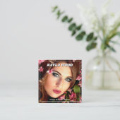 Vegan Makeup Artist Square Business Card Quadratische Visitenkarte (Stehend Vorderseite)