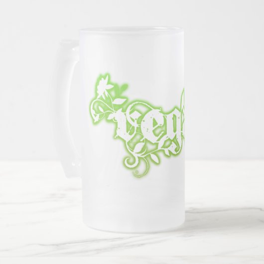 Vegan Mattglas Bierglas (Vorderseite Links)