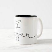 Vegan Minimalistisch Zweifarbige Tasse (VorderseiteRechts)