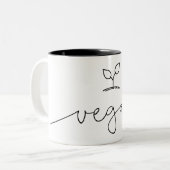 Vegan Minimalistisch Zweifarbige Tasse (Vorderseite Links)