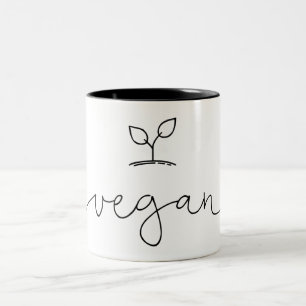 Vegan Minimalistisch Zweifarbige Tasse