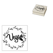 Vegan mit Blattkranz, Gummistempel (Stempel)