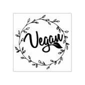 Vegan mit Blattkranz, Gummistempel (Prägung)
