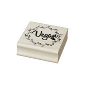 Vegan mit Blattkranz, Gummistempel (Stempel)