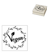Vegan mit Blattkranz, Gummistempel (Stempel)