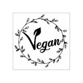 Vegan mit Blattkranz, Gummistempel (Prägung)