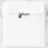 Vegan mit Friedenssymbol Quadratischer Aufkleber (Tasche)
