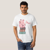 Vegan mit Niedlichem rosa Schweinegrippe T-Shirt (Vorne ganz)