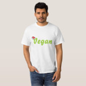 Vegan mit Weihnachtshut. T-Shirt (Vorne ganz)
