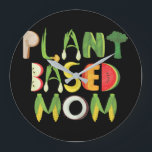 Vegan Mom Plant Based Mom Vegan Mother Große Wanduhr<br><div class="desc">Vegan Mom Plant Based Mom Vegan Mother</div>