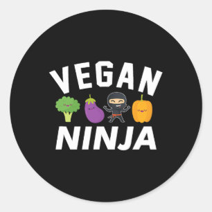 Vegan Ninja Ethical Pro Vegan Kawaii Veggie Brocco Runder Aufkleber