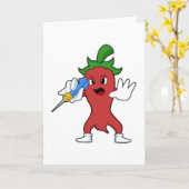 Vegan Pepper bei Darts mit Dart.PNG Karte (Gelbe Blume)