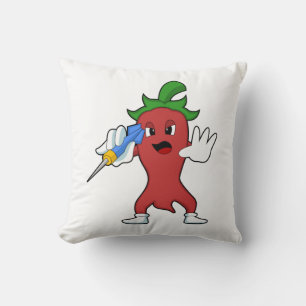 Vegan Pepper bei Darts mit Dart.PNG Kissen