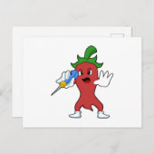 Vegan Pepper bei Darts mit Dart.PNG Postkarte (Vorne/Hinten)