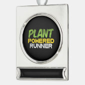 Vegan - Pflanze Powered Runner Banner-Ornament Silber (Links)