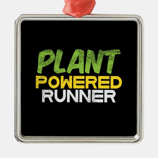Vegan - Pflanze Powered Runner Ornament Aus Metall (Vorne)