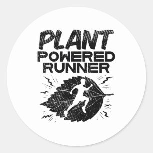 Vegan - Pflanze Powered Runner Runder Aufkleber
