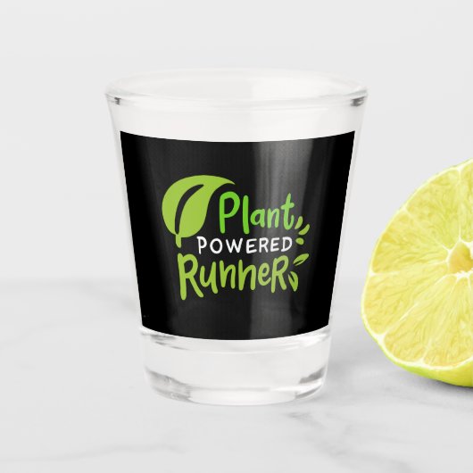 Vegan - Pflanze Powered Runner Schnapsglas (Vorderseite)