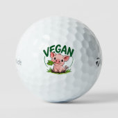 Vegan Piglet Golf Balls – Cute Animal-Friendly Golfball (Vorderseite)