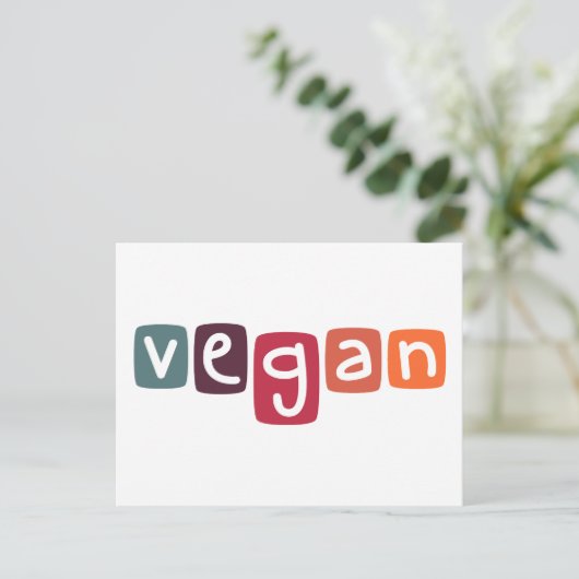 Vegan Postkarte (Stehend Vorderseite)