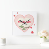Vegan Quadratische Wanduhr (Zuhause)