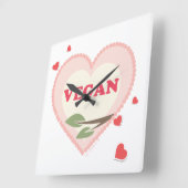 Vegan Quadratische Wanduhr (Winkel)