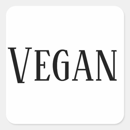 Vegan Quadratischer Aufkleber (Vorderseite)