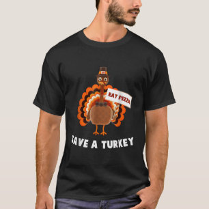 Vegan Rett A Turkey Essen Pizza Erntedank T-Shirt