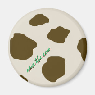 Vegan RETTEN Sie die KUH Brown-Haut Magnet