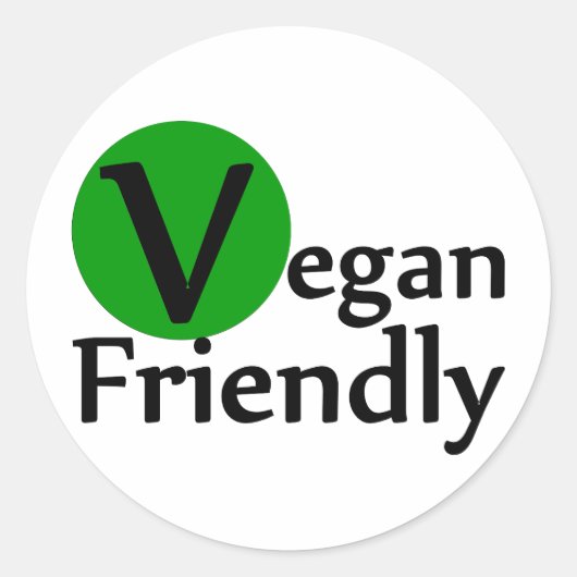 Vegan Runder Aufkleber (Vorderseite)