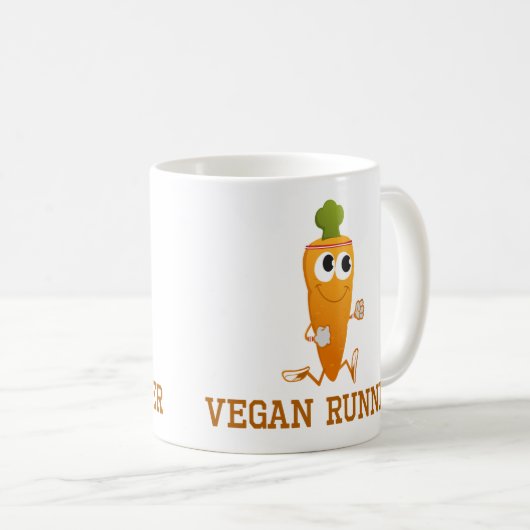 Vegan Runner Carrot Kaffeetasse (VorderseiteRechts)