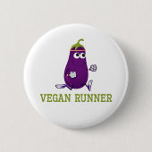 Vegan Runner Eggplant Button (Vorderseite)