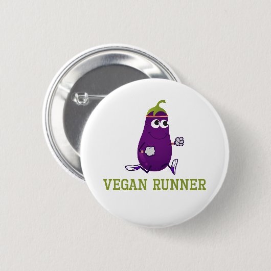 Vegan Runner Eggplant Button (Vorne & Hinten)